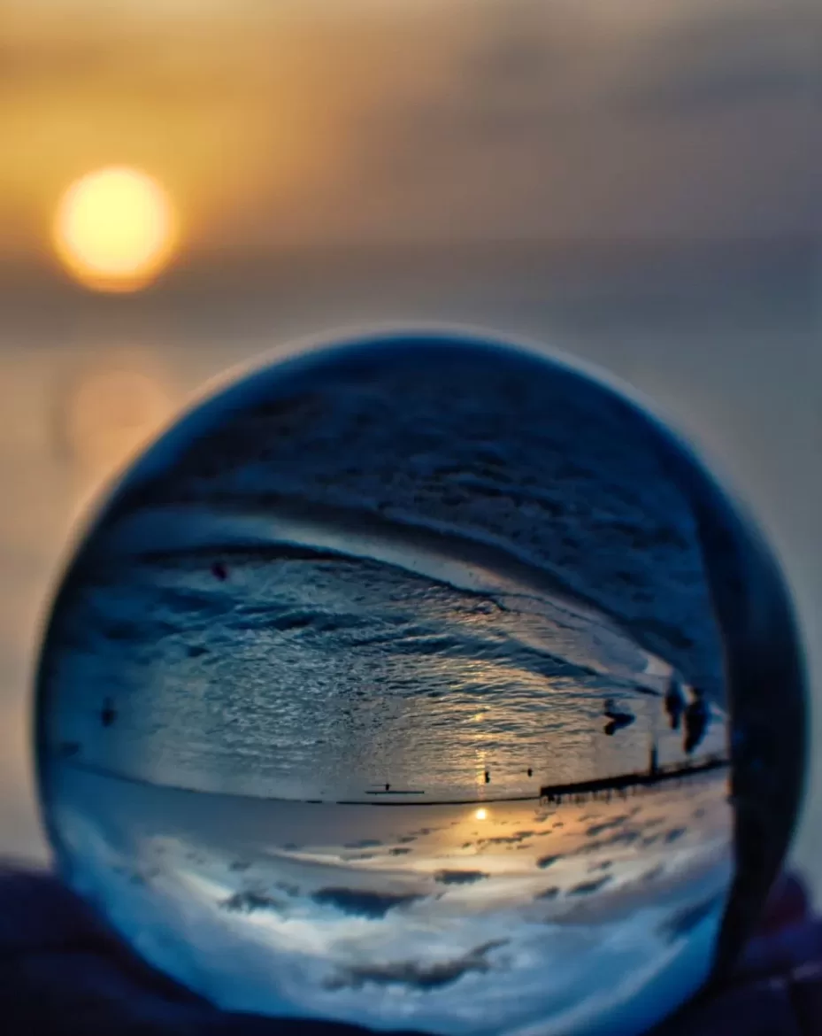 bakers cay sunset crystall ball on the beach